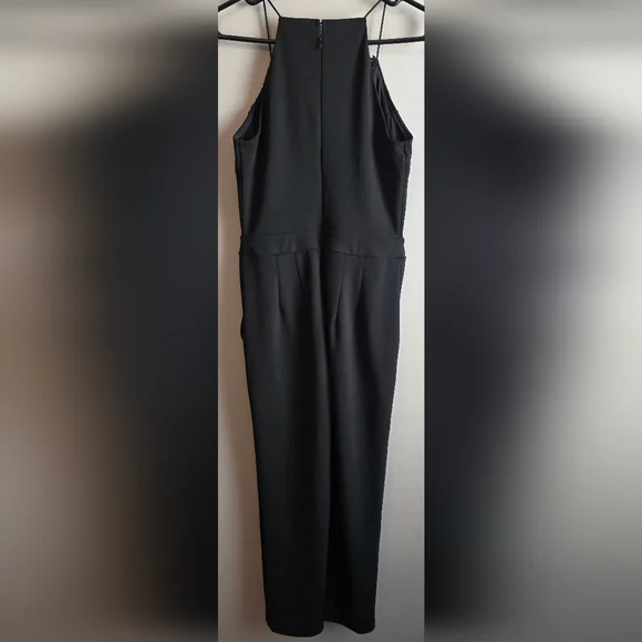 Express Black Lace V-Neck Wide Leg Jumpsuit | Dressy Evening Romper | Size S - Picture 3 of 3